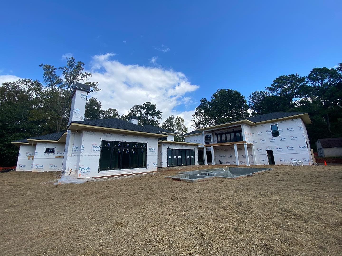 Custom home framed in Sandy Springs, Georgia, 11,000 sq ft