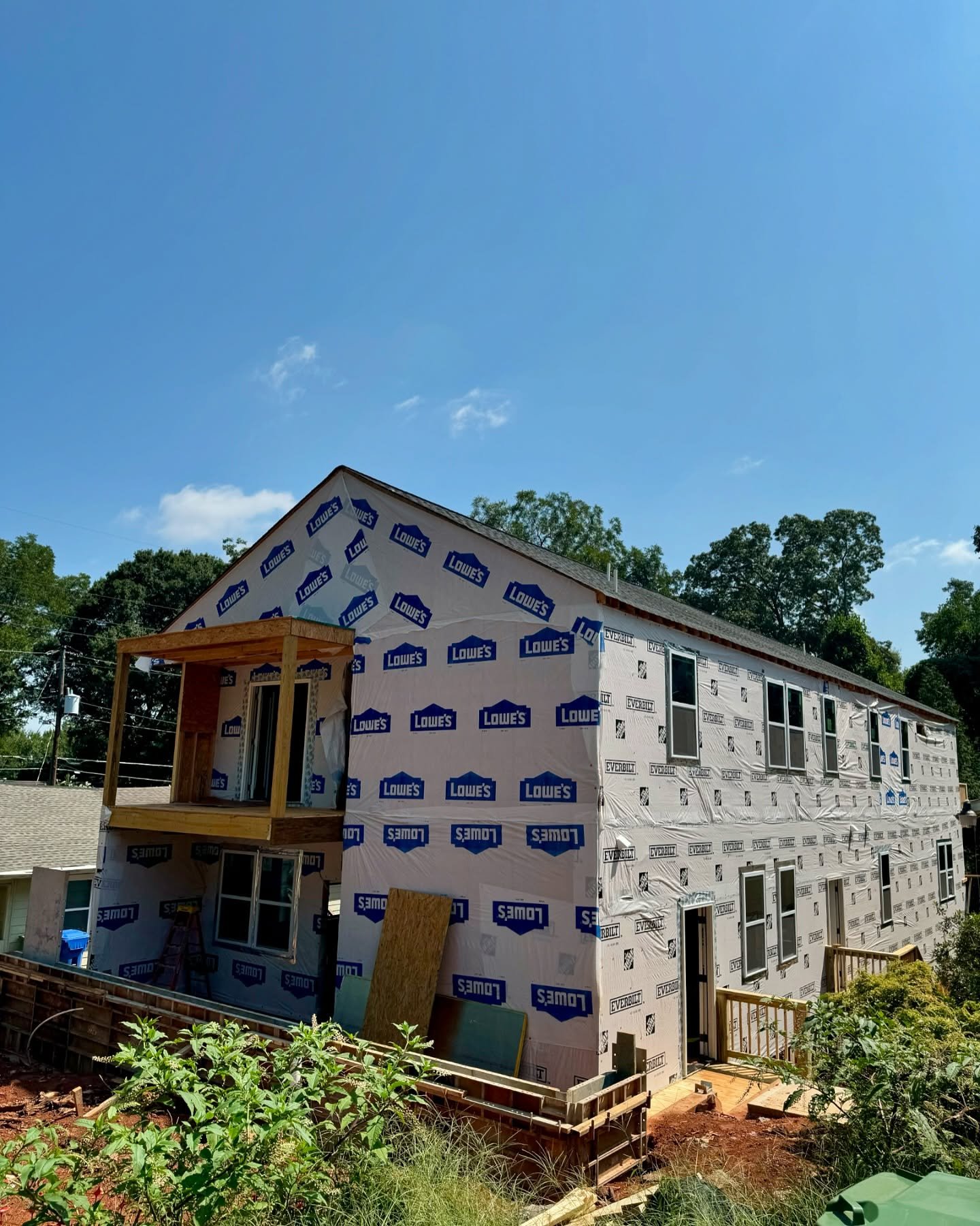 Multi unit building with cornice and siding under way near Center Parc Stadium, Atlanta