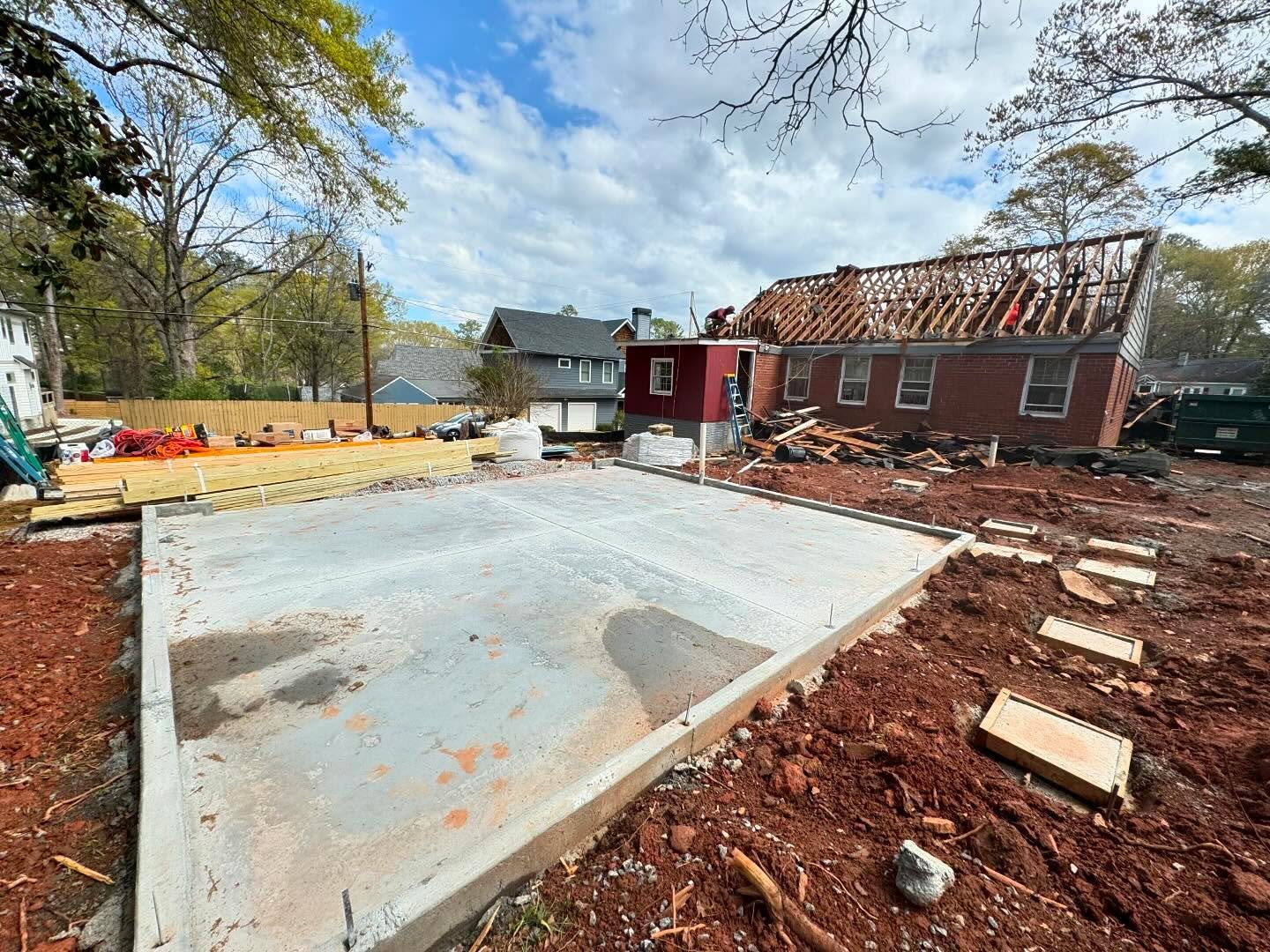Interior demolition at the start of a full home remodel